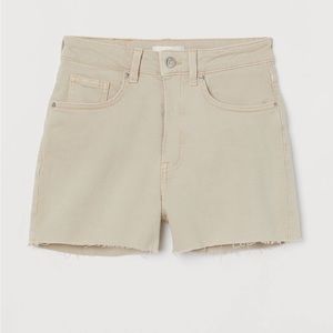 H&M Cream Denim Cutoff Shorts